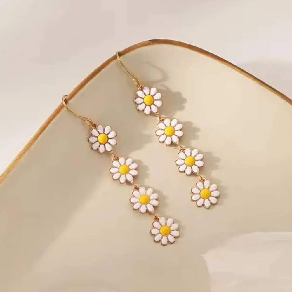 Gold Filled Daisy Dangle Earrings